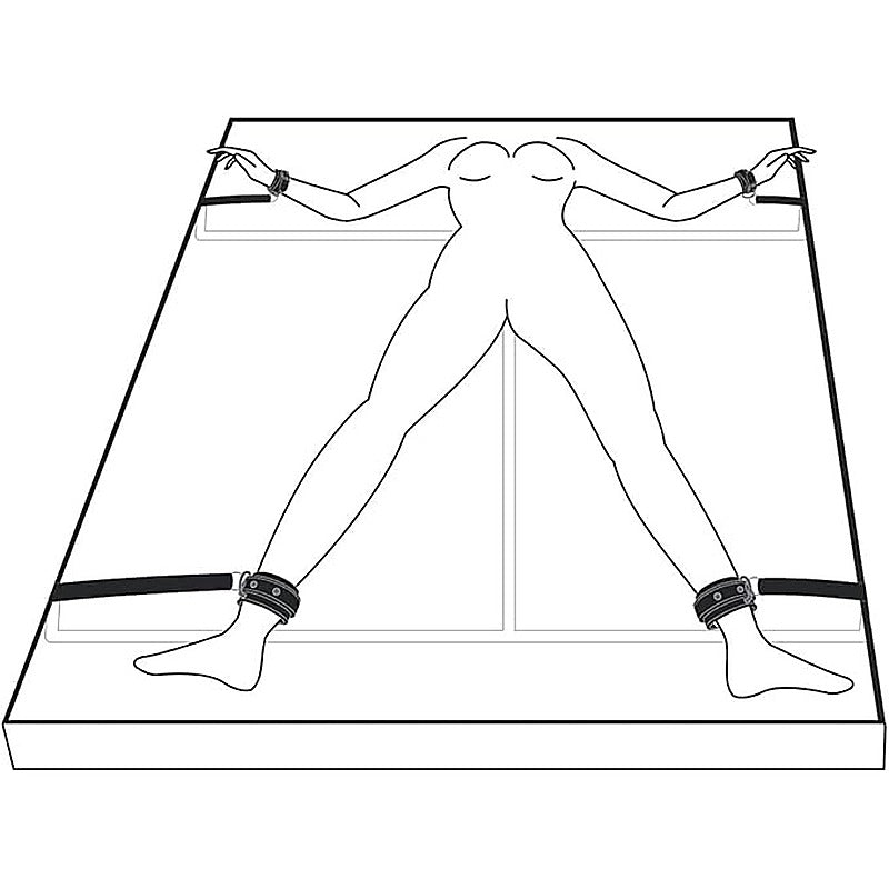 Fetish Collection Under Mattress Restraint Set - Cuffs And Restraints