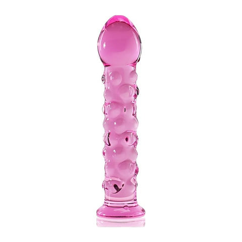 Lovetoy Glass Romance 2 Glass Dildo 7 Inch Pink