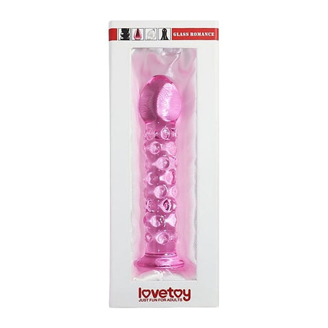 Lovetoy Glass Romance 2 Glass Dildo 7 Inch Pink