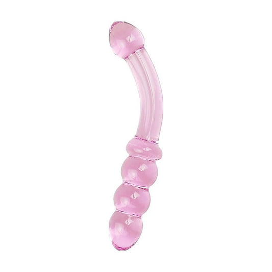 Lovetoy Glass Romance 10 Glass Dildo 7 inch Pink