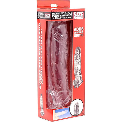 Size Matters Realistic Clear Penis Enhancer and Ball Stretcher