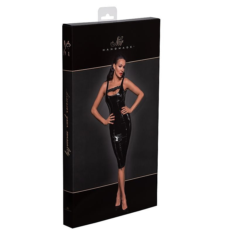 Pvc Midi Women'S Dress With Front Zipper By Noir Handmade - Her Fetish