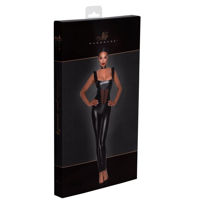 Power Wetlook Overall w/ Tulle Panel Her Fetish - Her Fetish