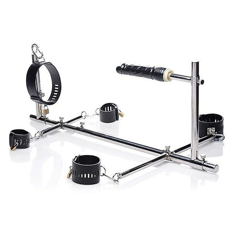 Master Series Imprisoned Metal Stockade With Dildo - Sex Furniture