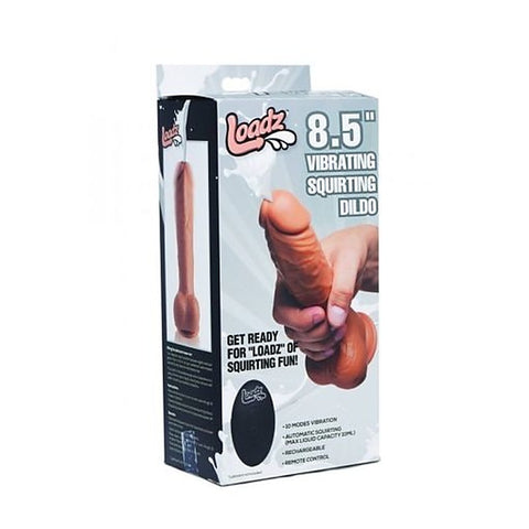 Loadz Dual Density Squirting Dildo Medium Skin Tone With Remote 8.5 Inch - Vibrating Dildos