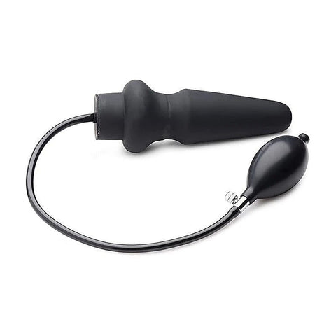 Master Series Ass Pand Large Inflatable Silicone Butt Plug Black - Butt Plugs