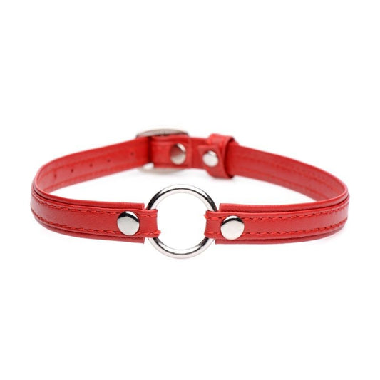 Fiery Pet Leather Choker w/ Ring by XR Brands - Collars and Leads