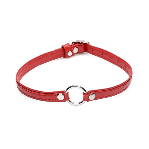 Master Series Sex Pet Leather Choker BDSM Collar With Silver Ring - Collars and Leads