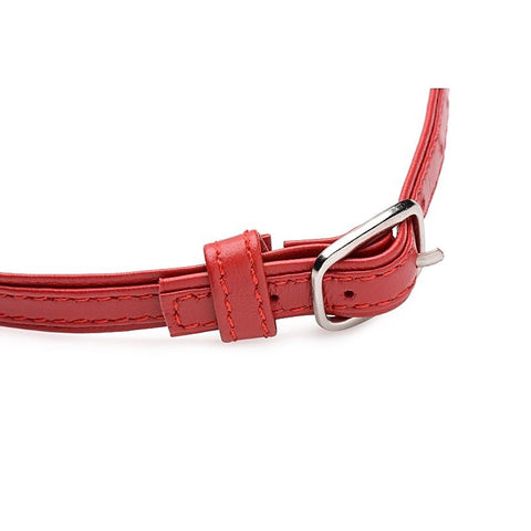 Master Series Sex Pet Leather Choker BDSM Collar With Silver Ring - Collars and Leads
