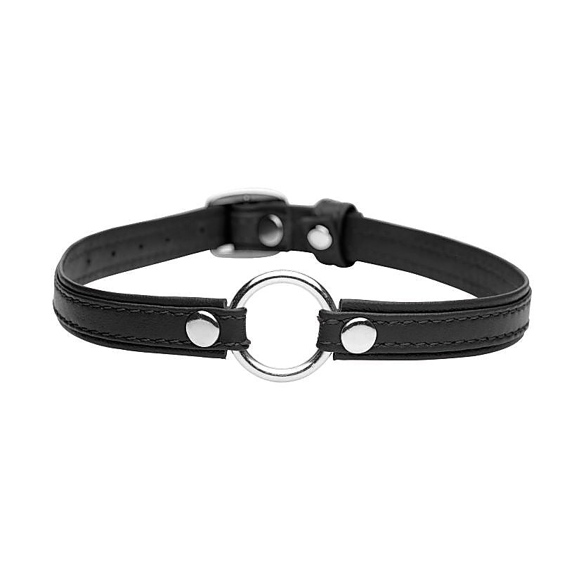 Master Series Sex Pet Leather Choker BDSM Collar With Silver Ring - Collars and Leads