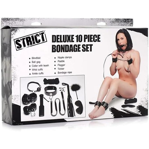 Strict Deluxe Bondage Set 10 Piece Black