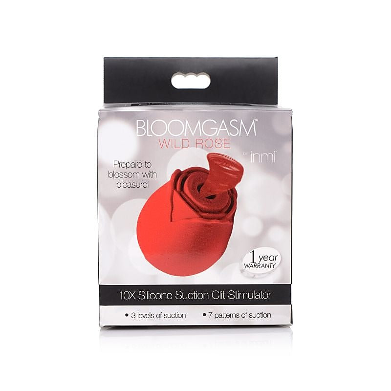 Bloomgasm 10X Wild Rose Silicone Clitoral Suction Stimulator - Clit Ticklers and Pulsators