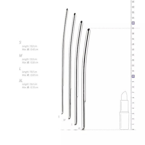 Single Ended Dilator Trainer Set 4 Piece By Sinner Gear - Urethral Sounds