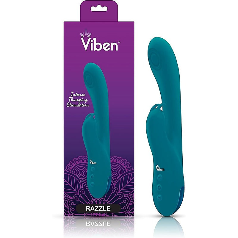 Razzle Rechargeable Thumping Rabbit Massager By Viben - Rabbit Vibrators