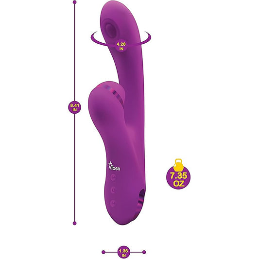 Viben Dazzle Rechargeable Thumping Rabbit Vibrator Berry - Rabbit Vibrators