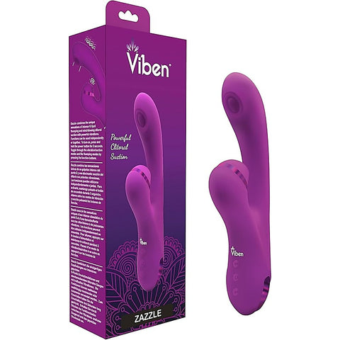 Viben Dazzle Rechargeable Thumping Rabbit Vibrator Berry