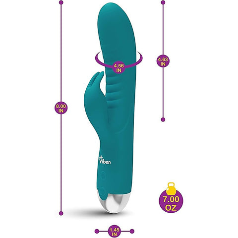 Viben Alluring Come Hither Rabbit Vibrator Ocean
