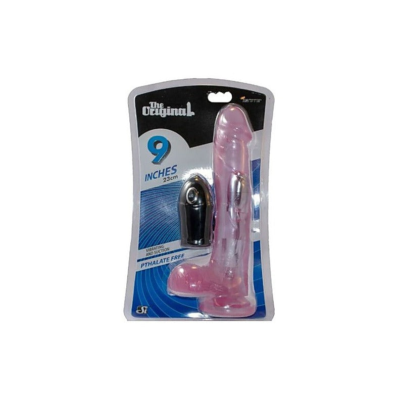 Vibrating Cock and Balls With Suction 9 Inch - Vibrating Dildos