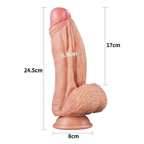 Lovetoy Nature Cock Dual Layer Huge ALIEN Silicone Dildo 10 Inch - Realistic Dildos