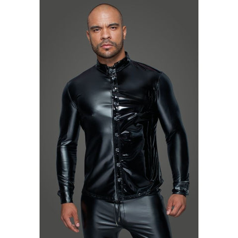 Powerwetlook PVC Sleeved Shirt w Button Placket His Fetish - His Fetish