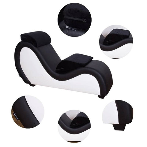 Kama Sutra Mebon Chaise Love Lounge Red With Black Pillows - Sex Furniture