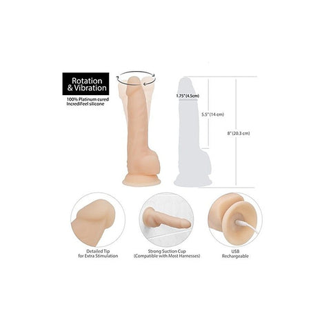 Addiction Rotating Vibrating Dildo 8 Inch By Bms Factory - Vibrating Dildos