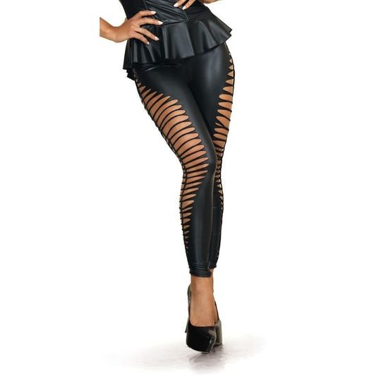 Stretch Wetlook Cut Out Leggings By Axami Lingerie - Her Fetish