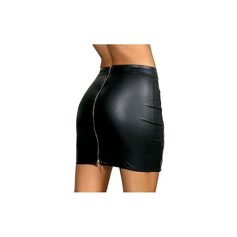Stretch Wetlook Mesh Criss Cross Women Skirt - Her Fetish