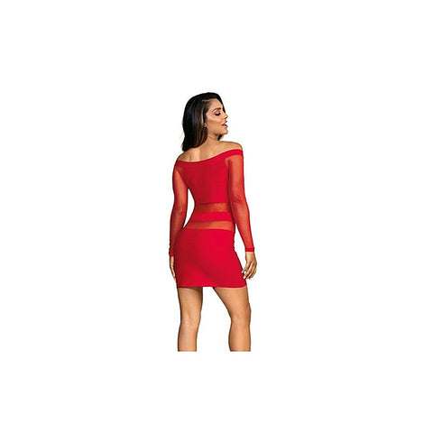 Off The Shoulder Mesh Panel Women Sexy Dress - Skirts And Club Wear
