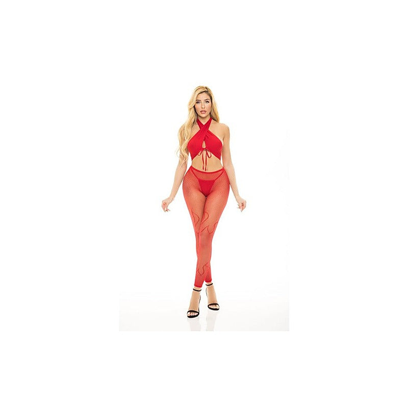 Gives You Hell Bra And Panty Set 3 Piece By Pink Lipstick - G-Strings, Panties and Shorts