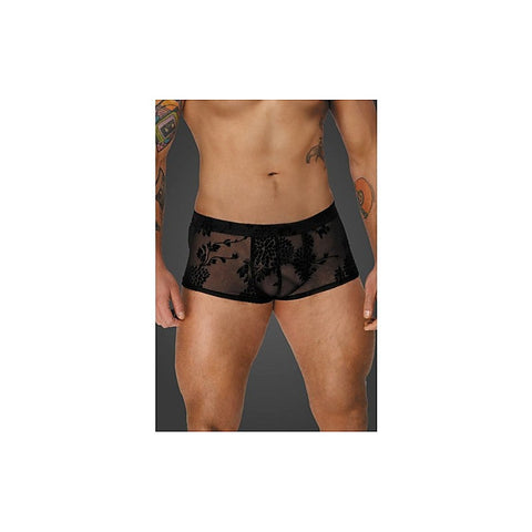 Flock Embroidery Short-Shorts By Noir Handmade - His Fetish