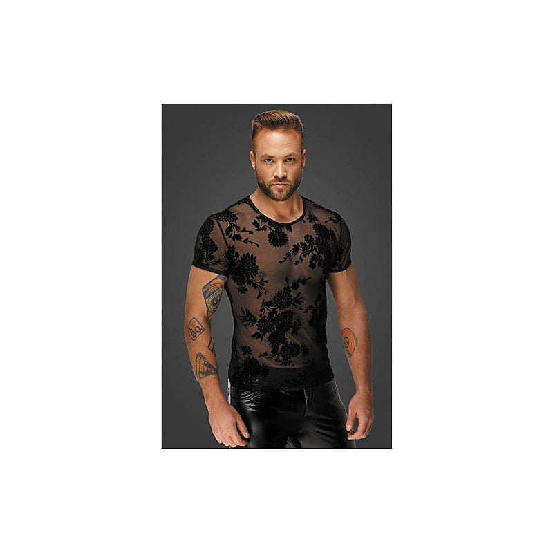Flock Embroidery Men'S T-Shirt By Noir Handmade - His Fetish