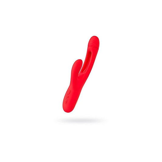 JOS Patti Moving Tongue Multi Function Rabbit Vibrator Red - Rabbit Vibrators
