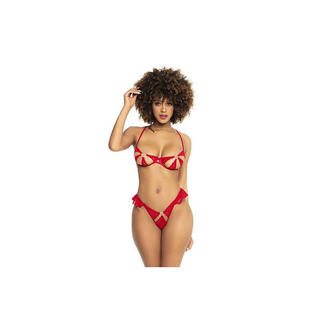 2 Piece Lace Cut Out Bra And Panty Set By Mapale - Bras and Bra Sets