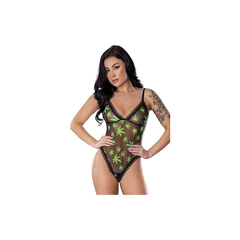 Premium Pot Leaf Women Teddy By Magic Silk - Teddies and Bodysuits