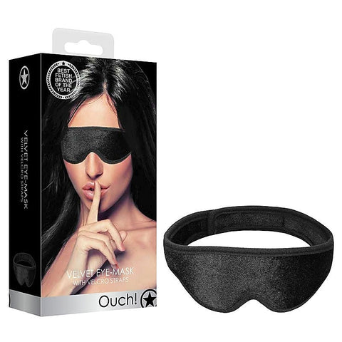 Ouch! Velvet & Velcro Eye Mask By Shots Toys - Masks And Blindfolds