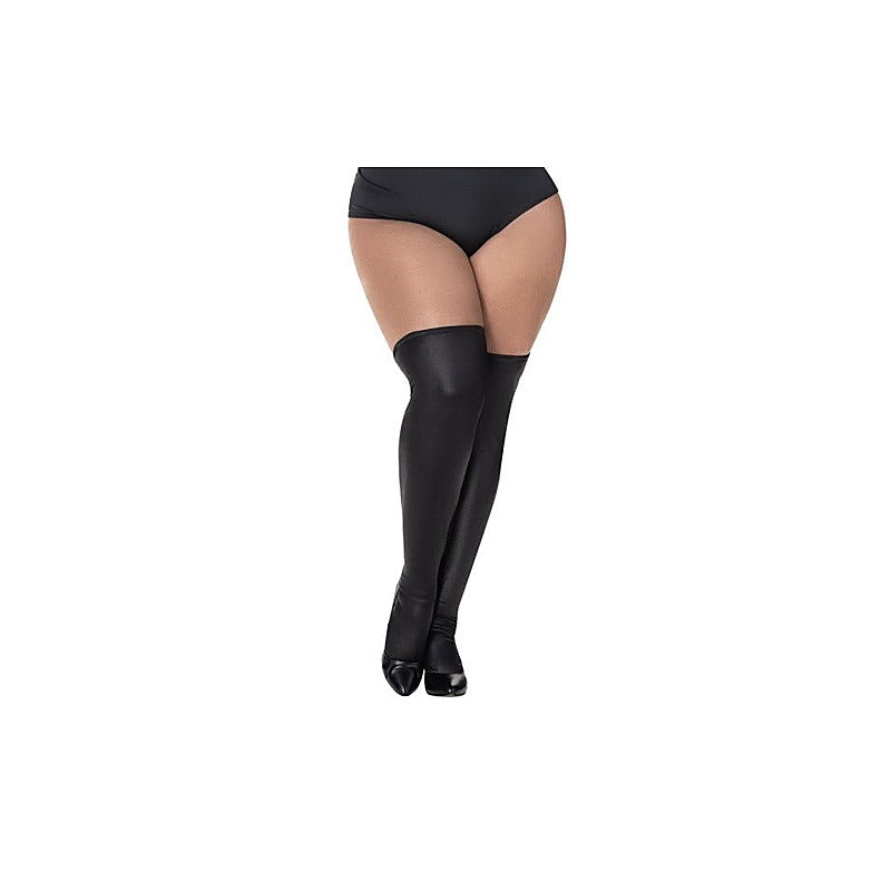 Sexy Womens Thigh Highs Vinyl Gloss Black By Mapale - Her Fetish