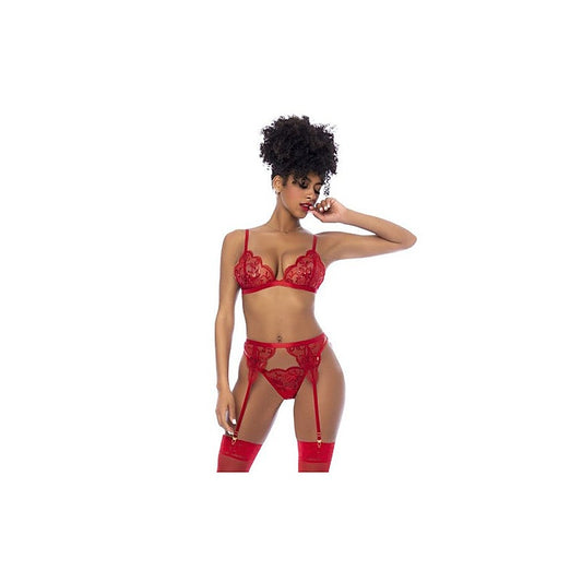 3 Piece Bralette, Garter Belt And Thong Set By Mapale - Bras and Bra Sets