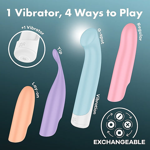 Playful Four Interchangeable G Spot Vibrator By Satisfyer - G-Spot Vibrators