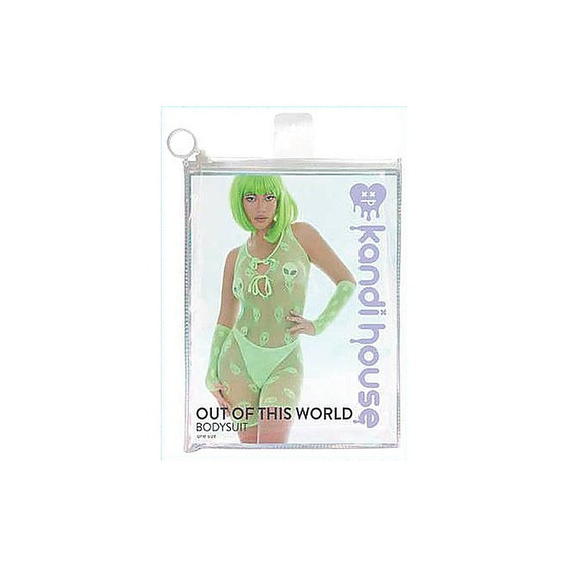 Out Of This World Green Bodysuit Set With Alien Pasties - Teddies and Bodysuits