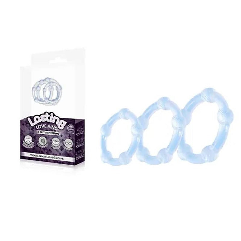 Excellent Power Lasting 3 Piece Beaded Cock Rings Set - Cock Ring Sets