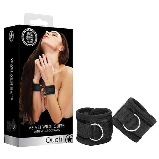 OUCH! Velvet & Velcro Handcuffs - Cuffs and Restraints