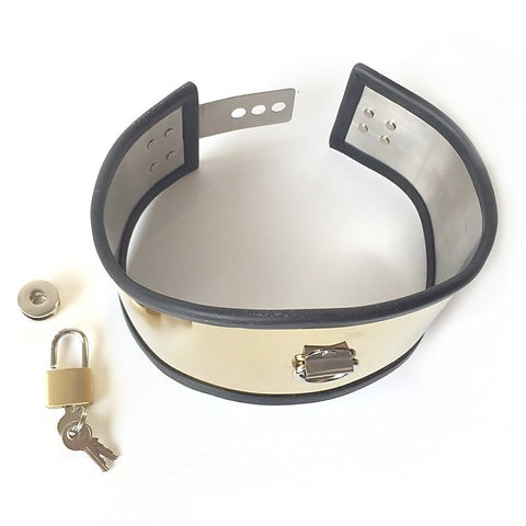BDStyle Posture Unisex Adjustable Golden Collar Small - Collars and Leads