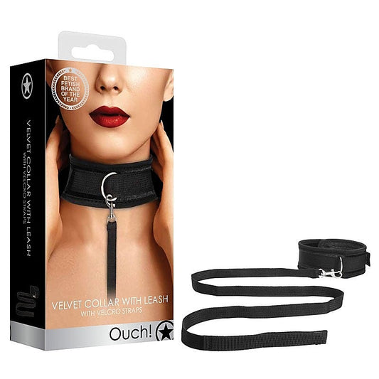 OUCH! Velvet & Velcro Adjustable Collar - Collars and Leads
