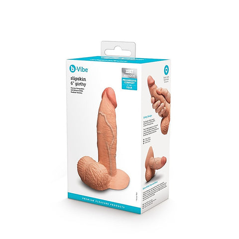 Slipskin Girthy 6 Inch Realistic Silicone Dildo By B-Vibe - Realistic Dildos