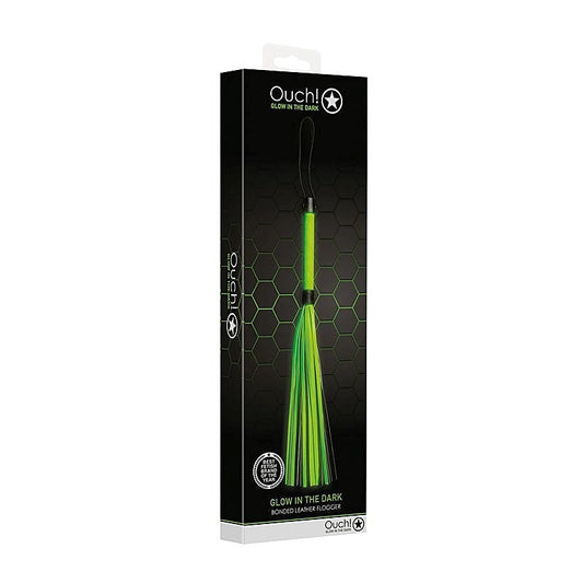 Ouch! Glow In Dark Flogger By Shots Toys - Whips And Crops