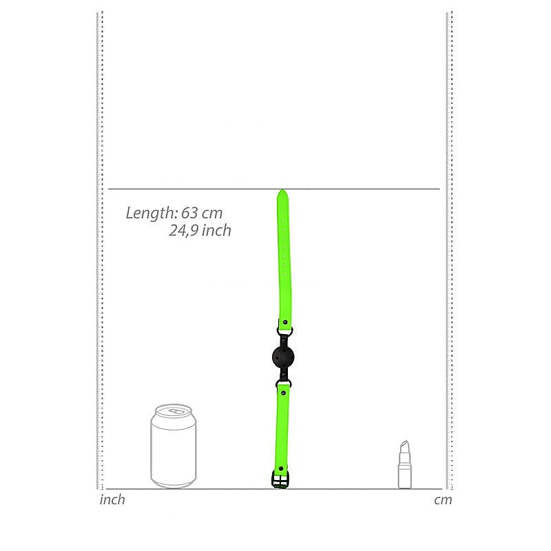 Ouch! Glow In Dark Breathable Ball Gag By Shots Toys - Bondage Gags and Bits