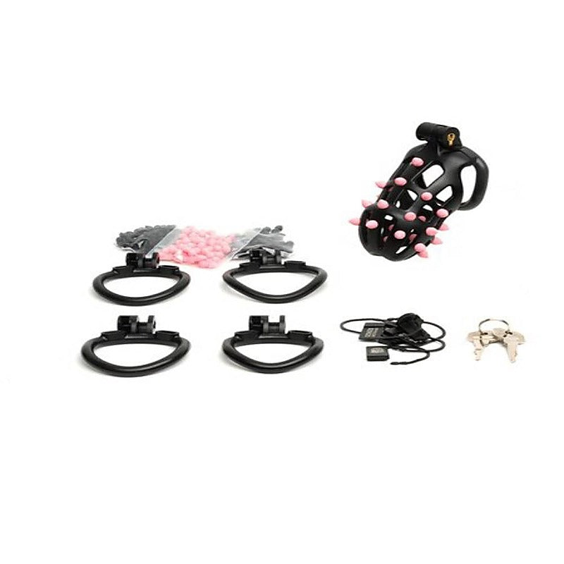 Flexispike By Cellmate Male Chastity Device Black/Pink - Male Chastity