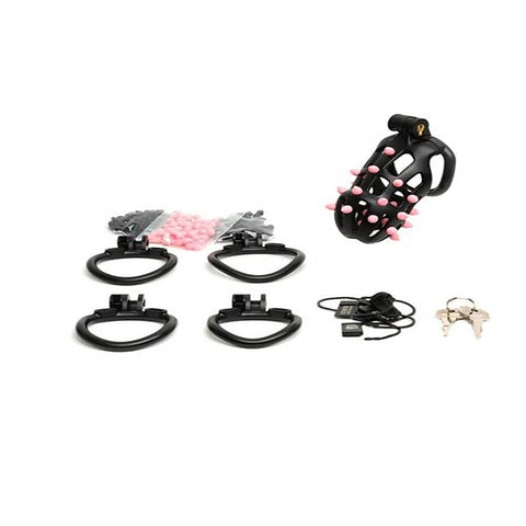 Flexispike By Cellmate Male Chastity Device Black/Pink - Male Chastity