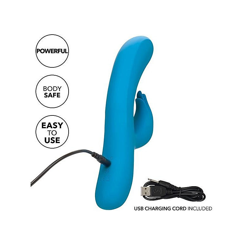 California Exotics Azure Collection Flutter G Spot Rabbit Massager - Rabbit Vibrators